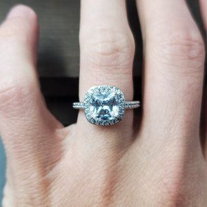 Size 6.25 Sterling Silver Kiera Brand Cubic Zirconia Gem Band Ring